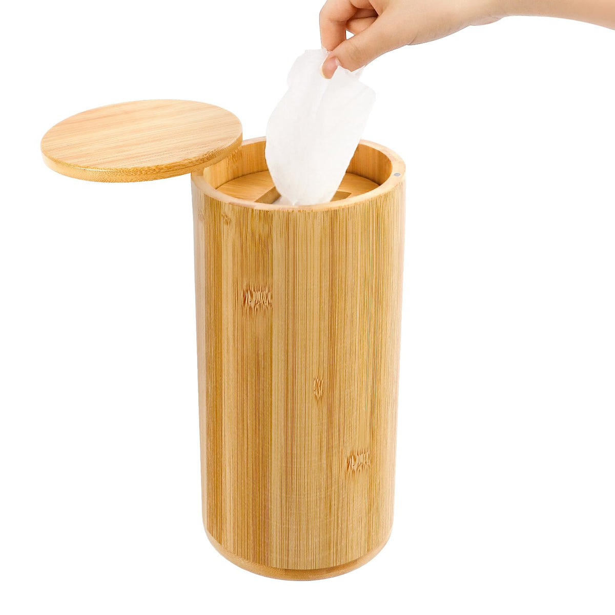 Bamboo Wipes Dispenser with Magnetic Rotating Lid