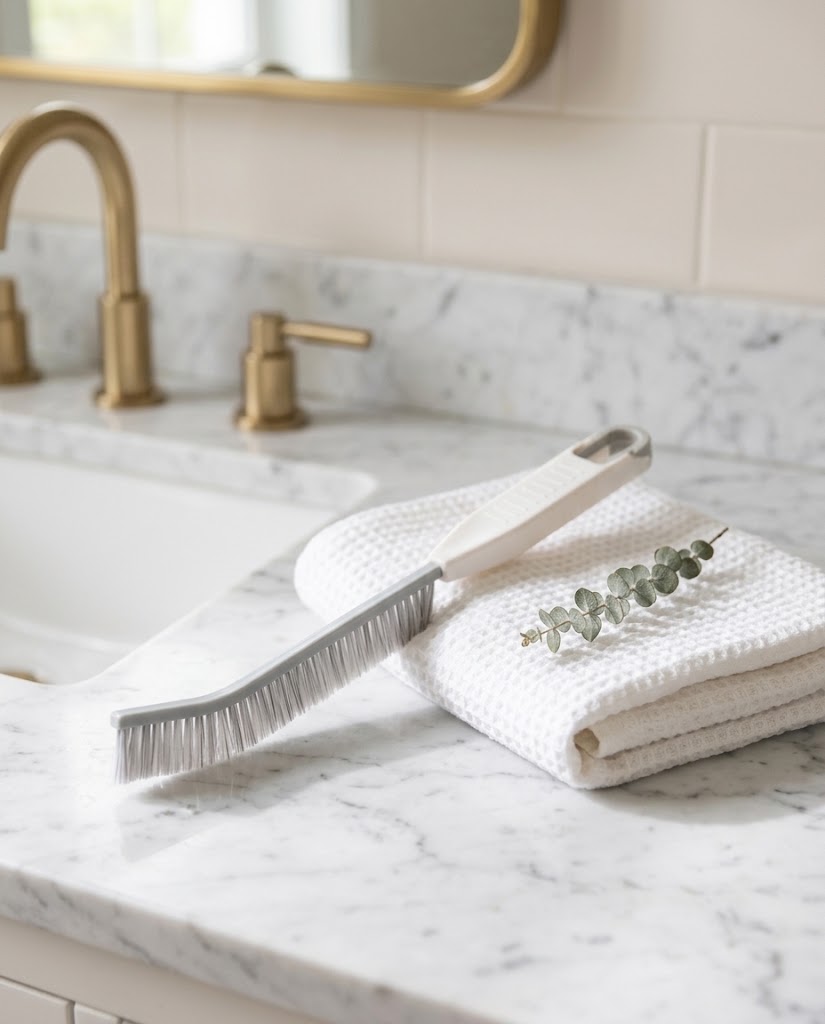 Hard-Bristle Crevice Gap Cleaning Brush, White