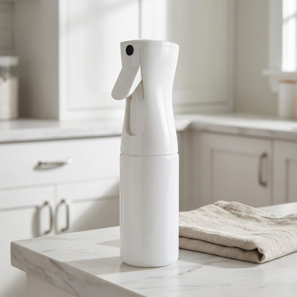 Continuous Fine Mist Spray Bottle, Aerosol-Free, 5 oz, White