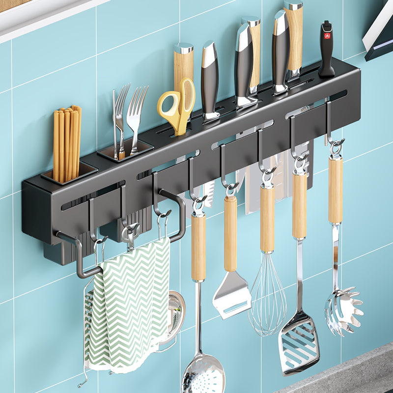 No-Drill Kitchen Wall Rack with Hooks, 30 to 60 cm