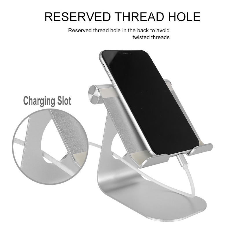 Foldable Aluminum Tablet Stand with Rubber Pads, Black