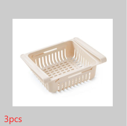 Telescopic Refrigerator Storage Baskets, Multi-Color