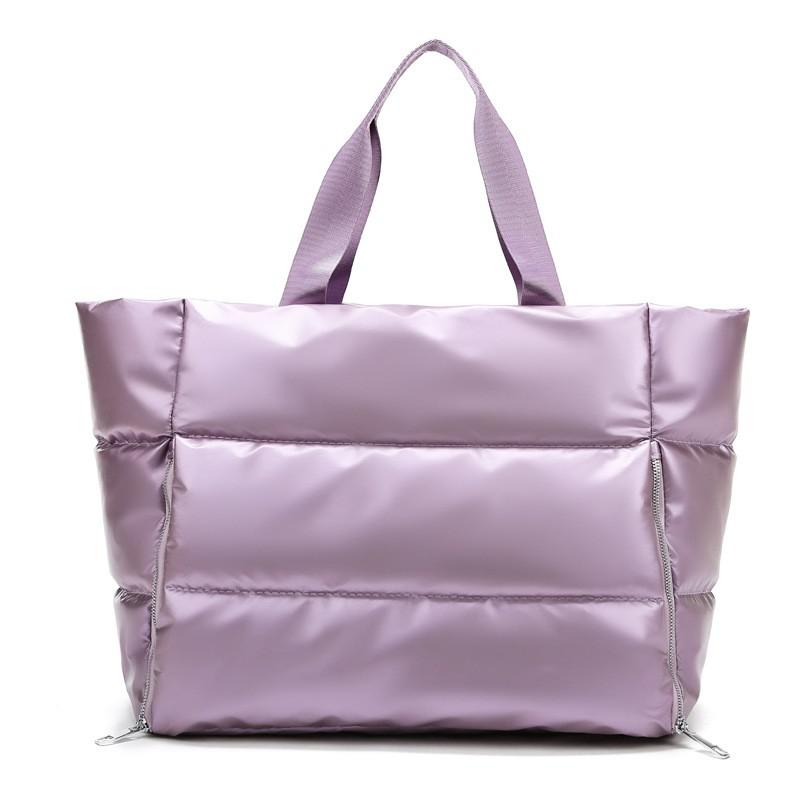 Women's Nylon Gym Bag with Soft Handle and Shoulder Strap