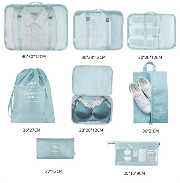 8-Piece Packing Cube and Luggage Organizer Set