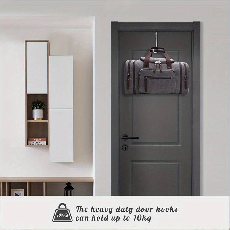 Over-the-Door Stainless Steel Hooks for Towels and Coats, 8-Pack