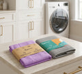 Microfiber Window Cloth and All-Purpose Cloth Set, Purple and Gray