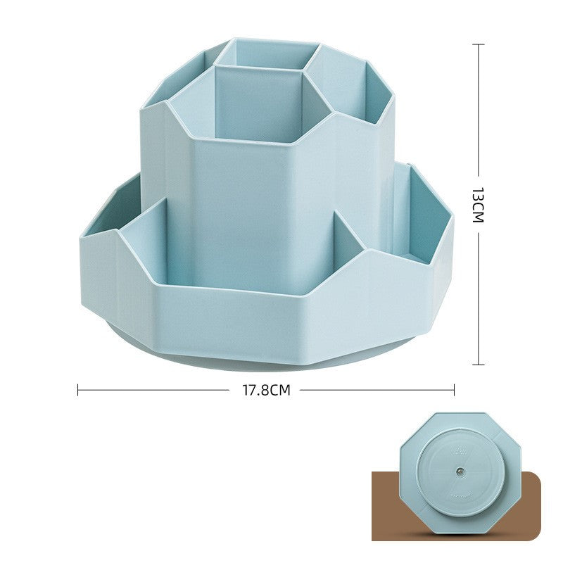 Rotating Desktop Pen Holder, 3, 5 or 9 Grids, PP Plastic