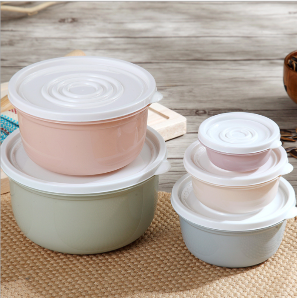 Round Food Storage Container Set with Sealing Lids, 5-Piece