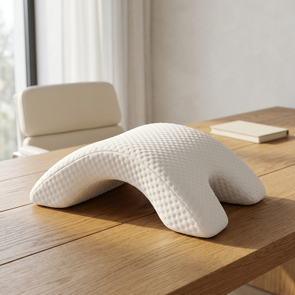 Tunnel-Shaped Office Nap Pillow with Memory Foam and Arm Bracket