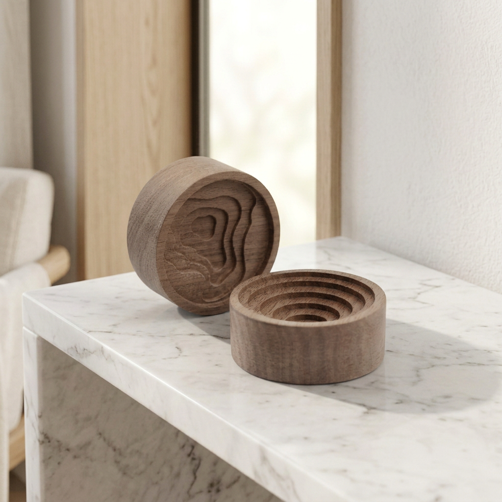 Wooden Essential Oil Diffusers, Round, 2-Pack
