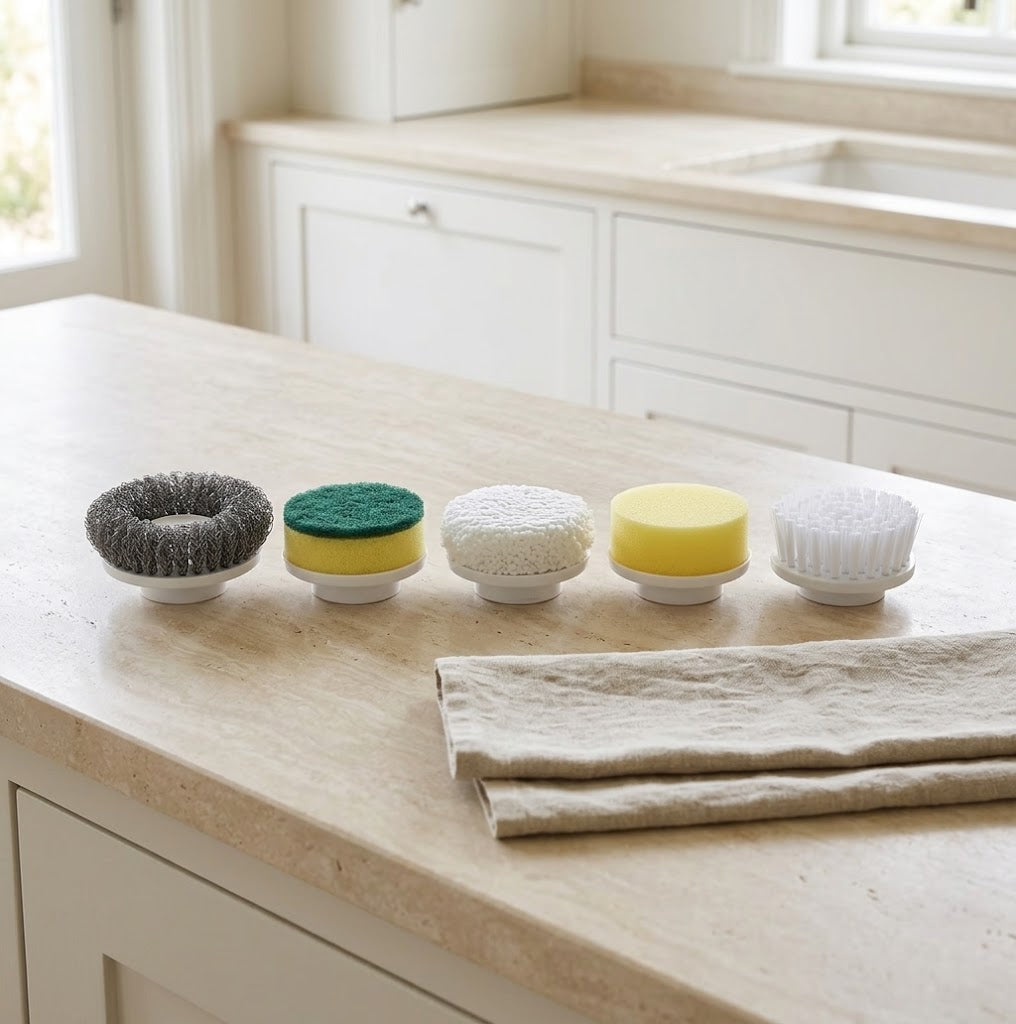 Multi-Function Electric Cleaning Brush with Interchangeable Heads