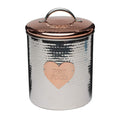 Decorative Hammered Metal Pet Treat Canister, Extra Large, 104 oz