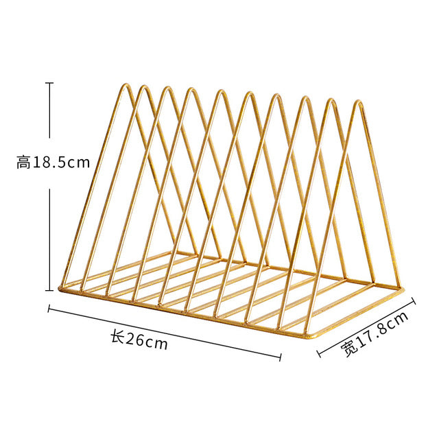 Scandinavian Metal Desktop Book and Magazine Holder, 9 Grid