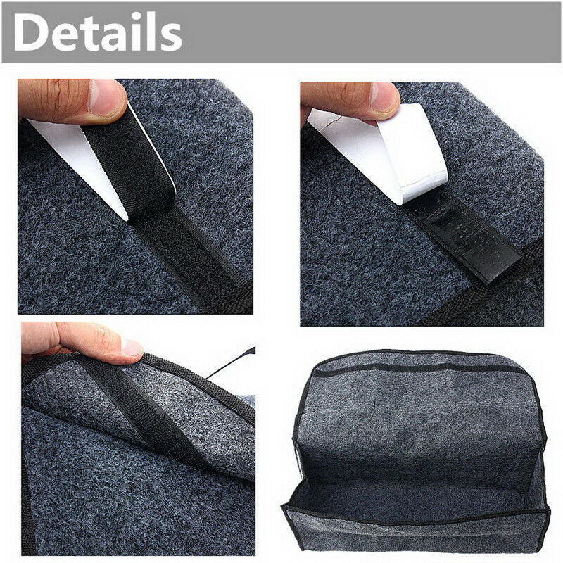 Felt Storage Box with Handle for Car and Home, Dark Grey