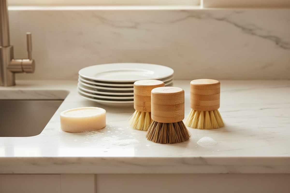 Front angle - Bamboo Scrub Brushes Kitchen