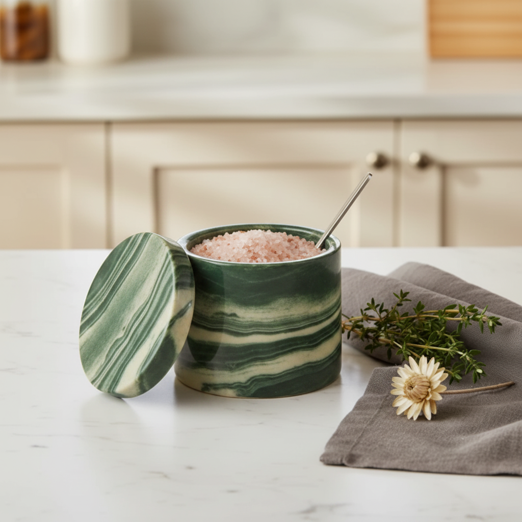 Green Marble Swirl Salt Cellar – EVERVESTA Luxury