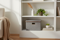Grey Linen Storage Box with Lid – EVERVESTA Luxury Home Office