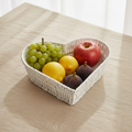 White Woven Heart-Shaped Basket, 10.6 in