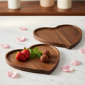Heart-Shaped Acacia Wood Serving Plates, 8.25 x 6.75 in, 2 Pack