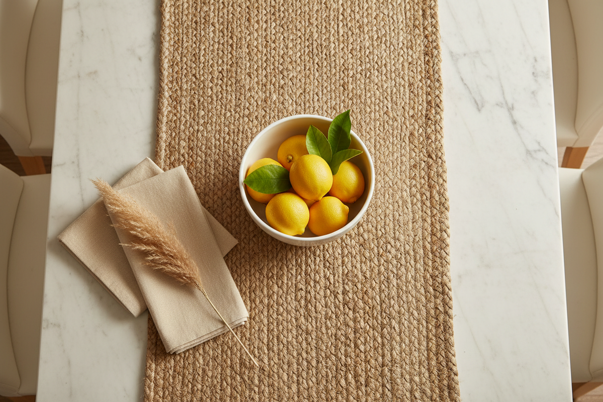 GLAMBURG Jute Burlap Table Runner