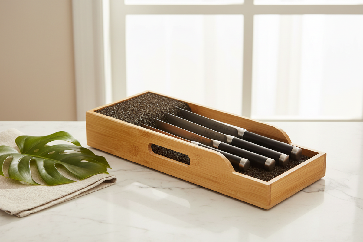Luxury Bamboo Knife Organizer