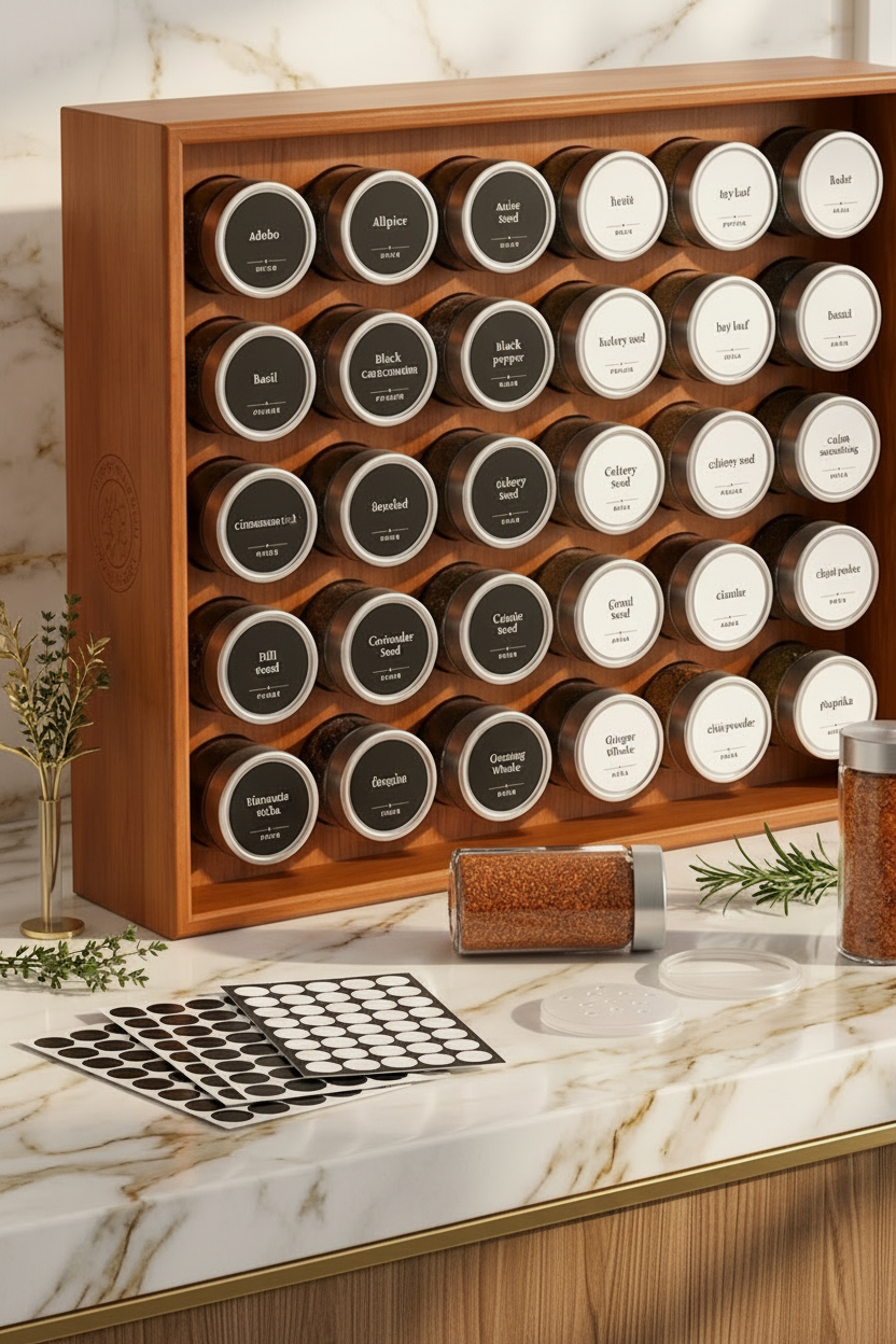 Luxury Walnut Spice Rack Organizer