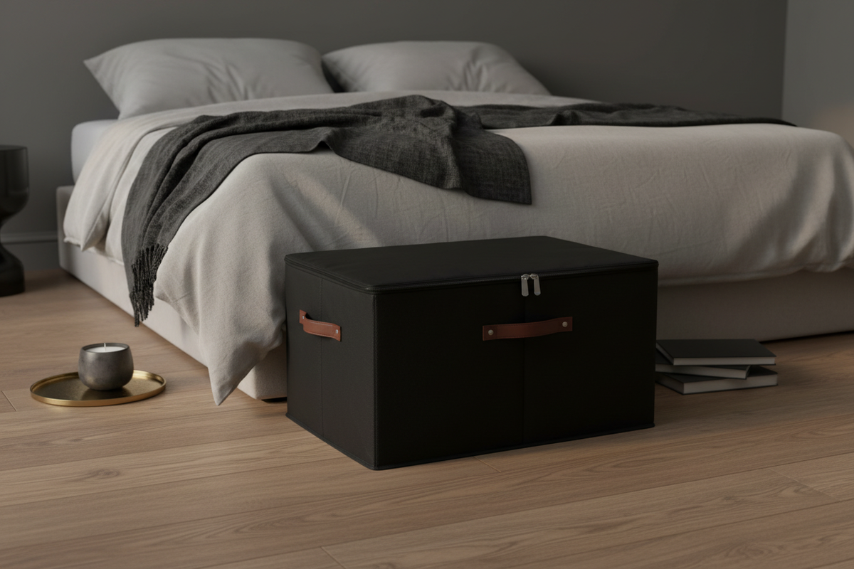 Matte Black Fabric Storage Box – EVERVESTA Luxury