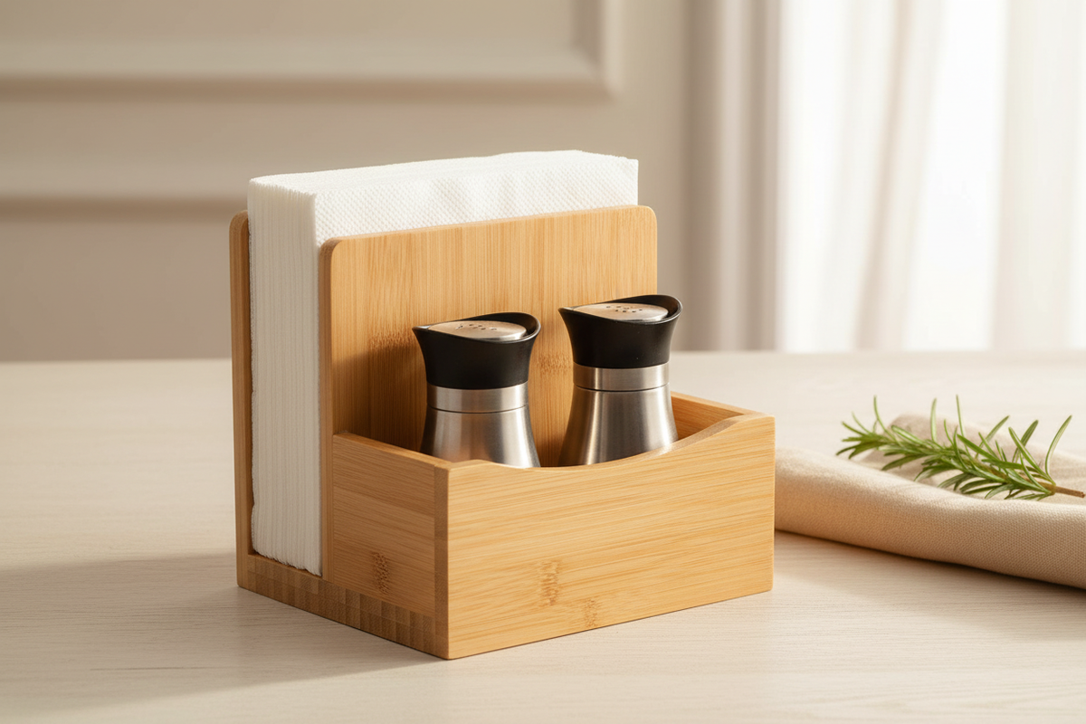 MOLEDINO Bamboo Napkin/S&P Holder Set