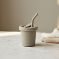 Silicone Straw Cup with Twist Tab, 6 oz, Light Storm