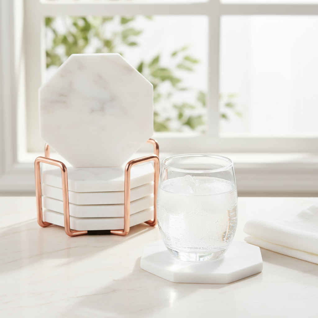 Octagonal Marble Coasters 3/4