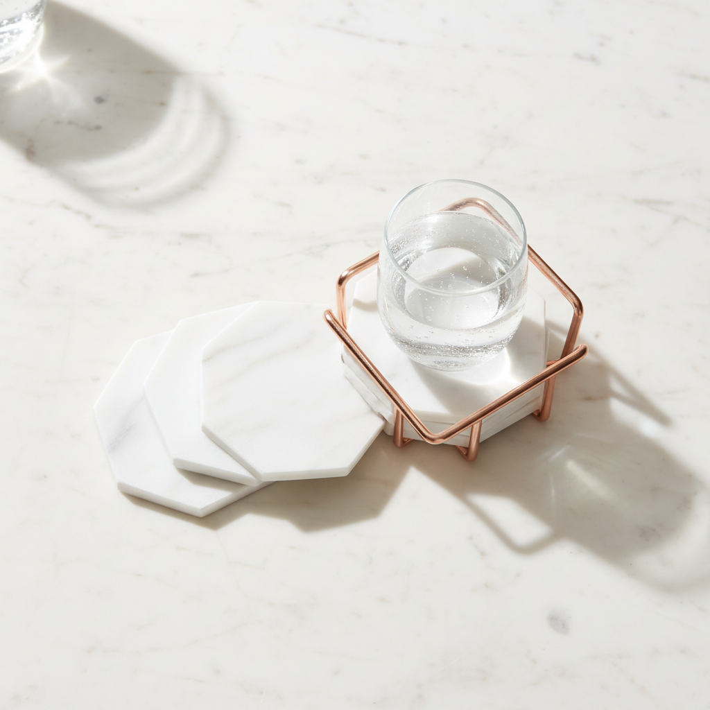 Octagonal Marble Coasters Top