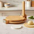 Bamboo Tortilla Press with Rotating Plate and Parchment, 10 in