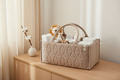 Quilted Taupe Diaper Caddy Organizer – EVERVESTA Luxury Nursery