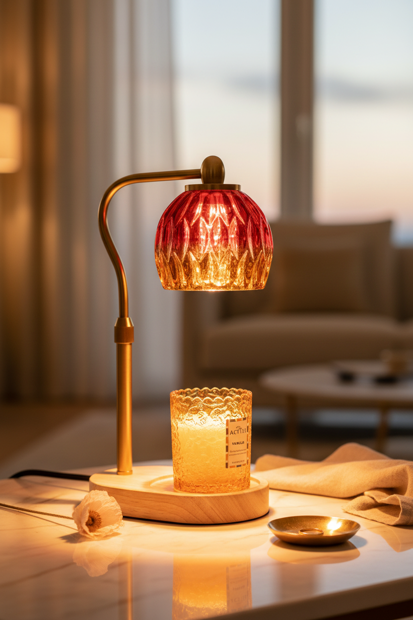 Red-Amber Ombre Candle Warmer Lamp – EVERVESTA Luxury