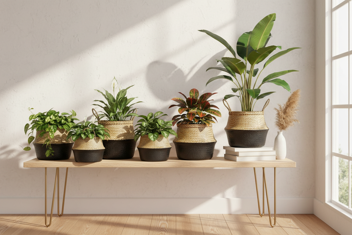 Seagrass Belly Basket Plant Pot Collection – EVERVESTA Luxury Living
