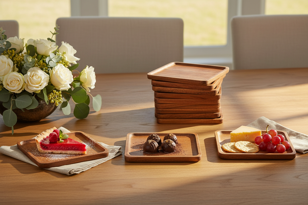 Square Plates - With Food