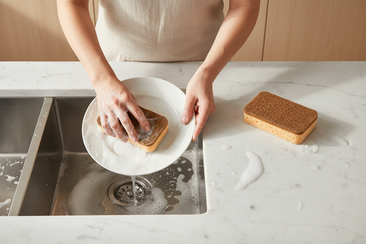 Top angle - Coconut Sponge In Action