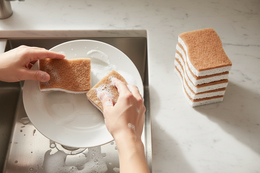 Top angle - Plant-Based Eco Sponges Kitchen