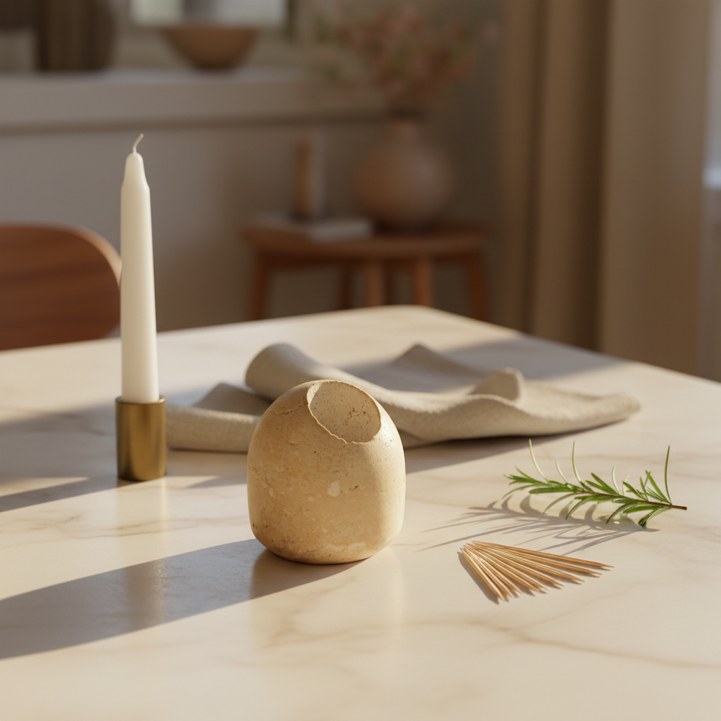 Travertine Toothpick Holder