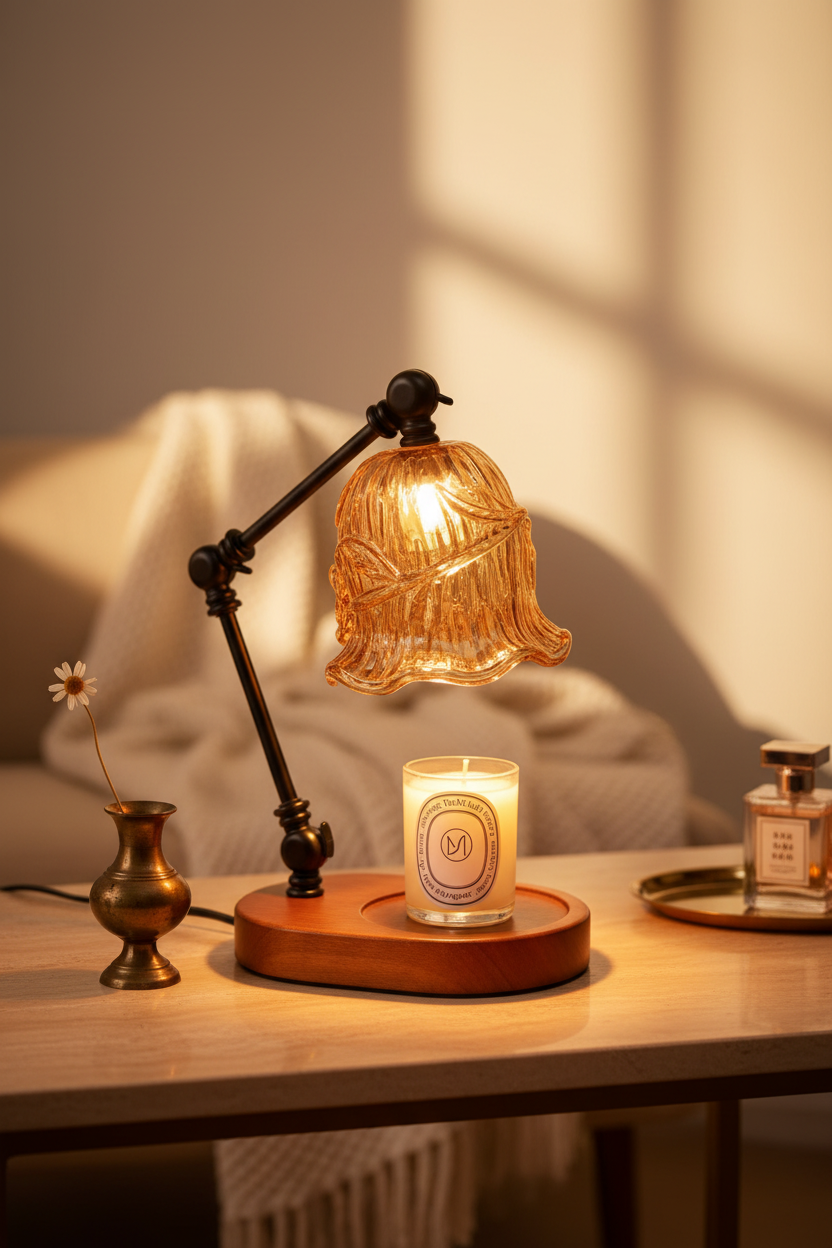 Vintage Amber Articulating Candle Warmer Lamp – EVERVESTA Luxury Alt