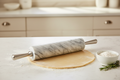 White Marble Rolling Pin, Steel Handles