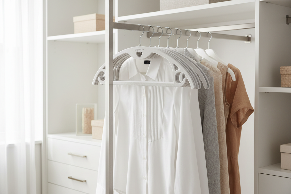 White Plastic Non-Slip Hangers – EVERVESTA Luxury