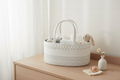 White Rope Diaper Caddy – EVERVESTA Luxury Nursery