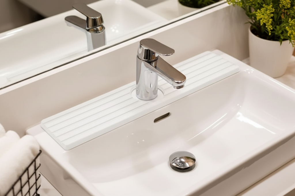 White Sink Splash Guard - Top Down