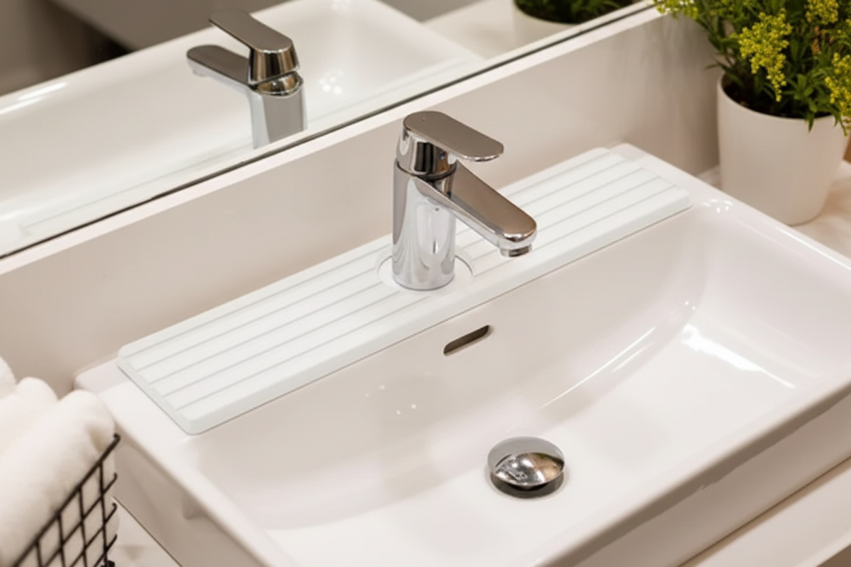 White Sink Splash Guard - Top Down