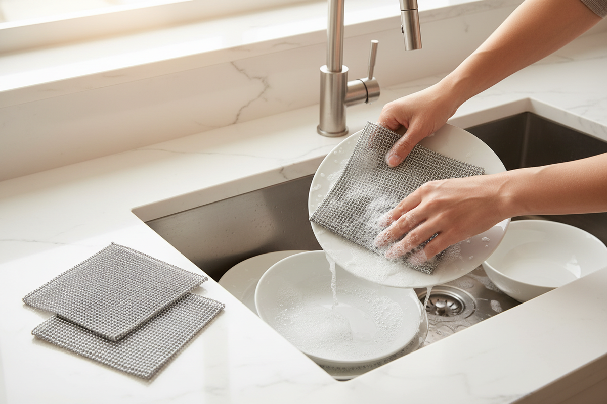 Wire Mesh Rags Washing Dishes - Kitchen Sink